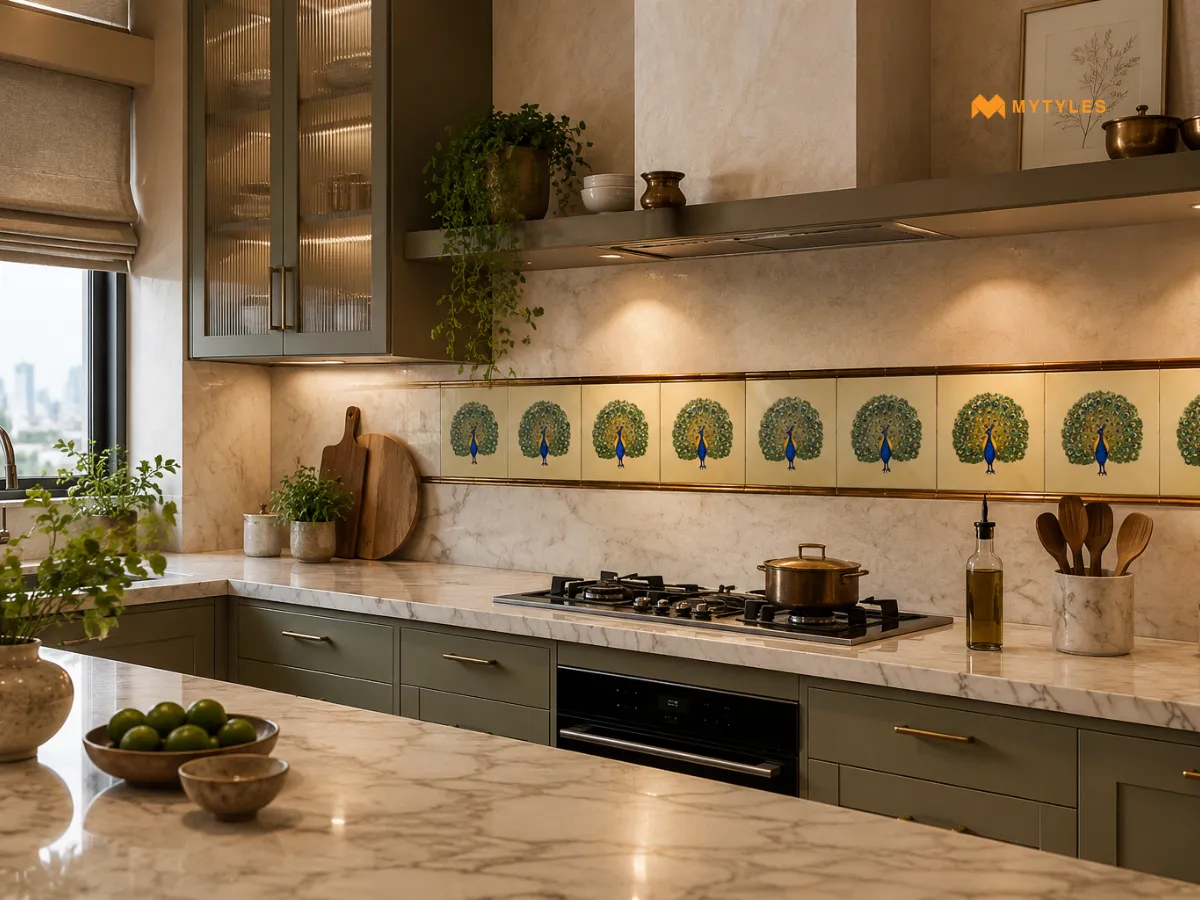 Decorative Handmade-Look Tiles As Accent Inserts